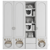 Trueliving 5 Door Fitted wardrobes Laminated Finish & PU Finish 8Ft *2Ft *9Ft -2438.4MM X 609MM X 2743.2MM)